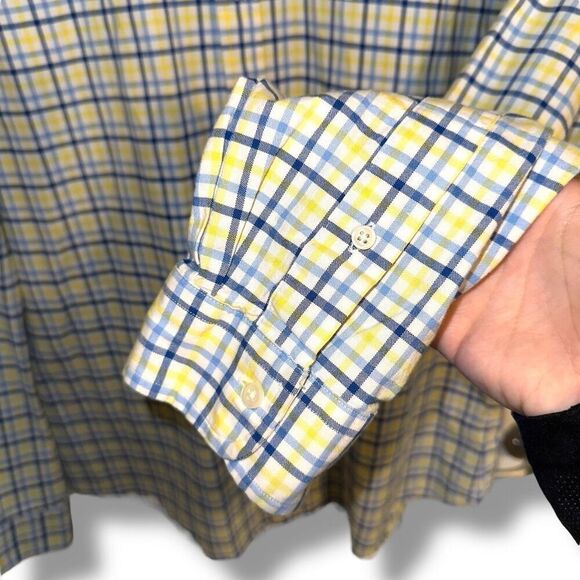 Polo Ralph Lauren Yellow Check Slim-Fit Strech Oxford Button Down Shirt XXL - Picture 5 of 7